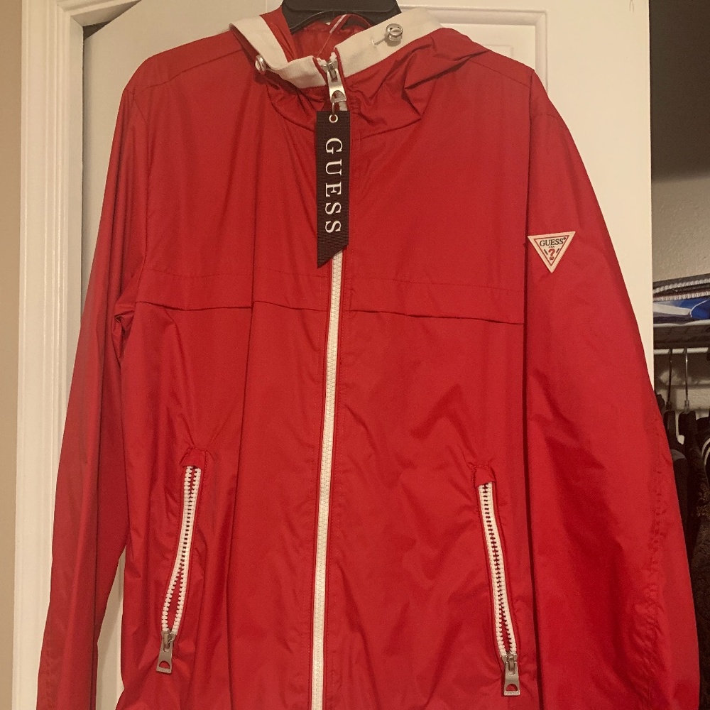 Guess Windbreaker Full-zip Hood Jacket Mens